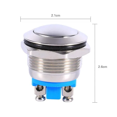 Vista 7 de Fydun - Interruptor de botón de metal de 0.748 in, interruptor momentáneo de bocina de botón de 12 V para interruptor de coche, interruptor