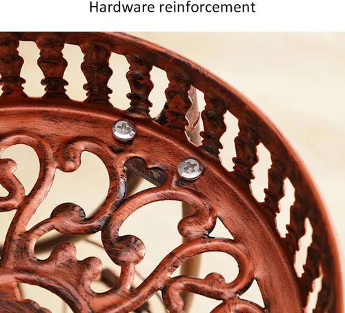 Vista 6 de Soporte de flores de hierro forjado interior,Soporte para macetas de pie en el piso,Soporte para plantas escalonadas para sala de estar, balcón rojo