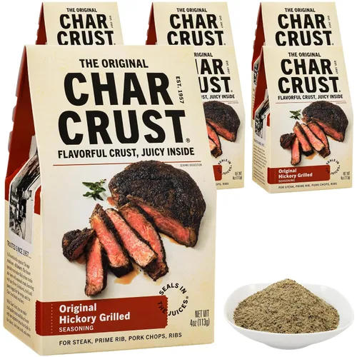 Vista 30 de Condimentos Char Crust para Barbacoa All American Condimentos todo en uno Perfectos para Costillas, Pollo, Cerdo, Hamburguesas, Alas Costra