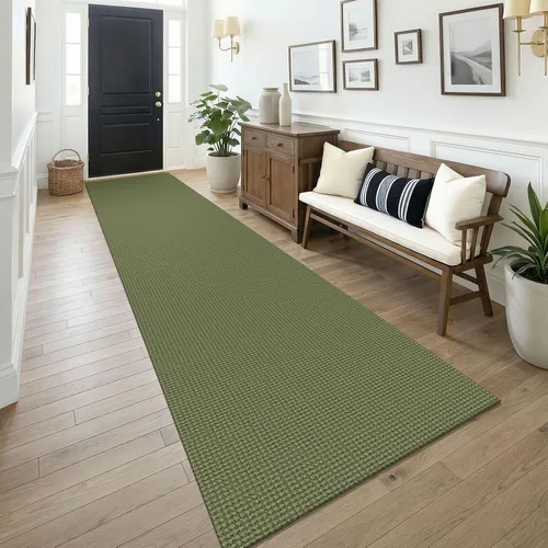 Vista 278 de KOZYFLY - Tapete para puerta de interior, lavable, pequeña, antideslizante, con respaldo de goma, felpudo de algodón para el hogar, color negro