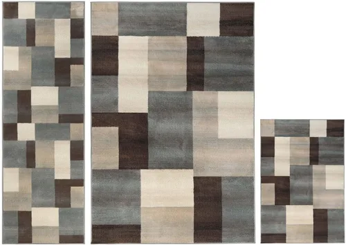 Vista 19 de Superior alfombra de área de la colección diseñador Clifton, 8 mm de altura de apilado, con respaldo de yute, diseño geométrico contemporáneo, Beige