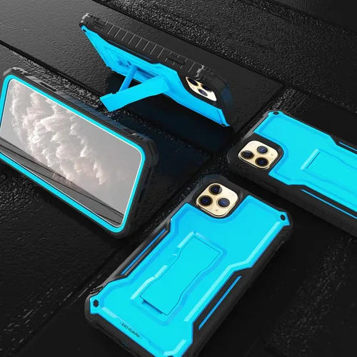 Vista 7 de ExoGuard Funda para iPhone 11 Pro Max, funda de goma a prueba de golpes de cuerpo completo, protector de pantalla integrado con soporte para iPhone
