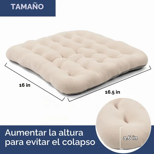Vista 2 de BUYUE Good Support - Cojín acolchado para silla de oficina, terciopelo suave, cómodo, antideslizante, para escritorio de computadora, silla de Beige