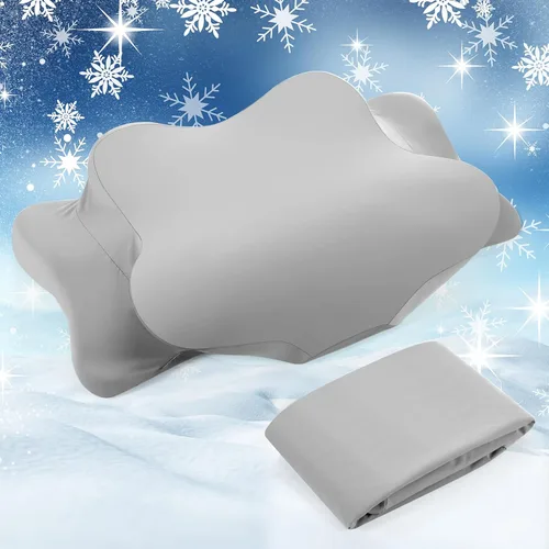 Vista 18 de Hahafelt Funda de almohada refrescante para el cuello cervical (solo funda de almohada) Funda de almohada ergonómica con cremallera, funda