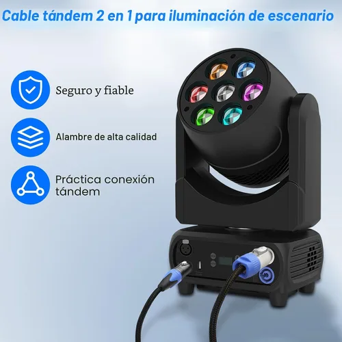 Vista 6 de XMSJSIY PowerCon/XLR Cable de enlace combinado de audio de 16 AWG, 3 pines, entrada de CA PowerCon a salida y cable combinado de audio XLR macho a