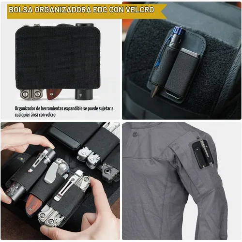 Vista 2 de VIPERADE PL6 Organizador modular EDC táctico, panel de bolsa de inserción elástica con soporte de gancho para accesorios, accesorio para mochila
