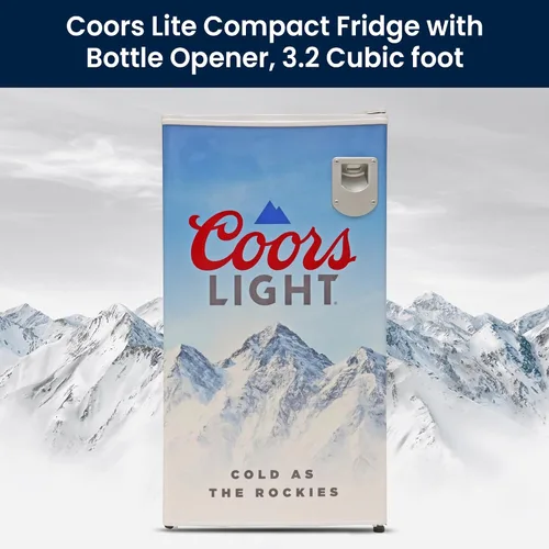 Vista 3 de Koolatron Coors Light Rocky Mountain - Refrigerador compacto con abridor de botellas, 90 L/95 cuartos de galón, 3.2 pies cúbicos para aperitivos