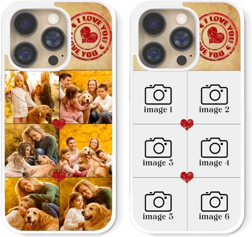 Vista 40 de Fundas de teléfono personalizadas Red Love You Imágenes empalmadas para iPhone 5 6 7 8 11 12 13 14 15 16 Pro Max Plus Mini X para Samsung S21 S22