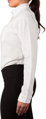 Vista 3 de KNG Camisa Oxford de manga larga con botones blancos para mujer