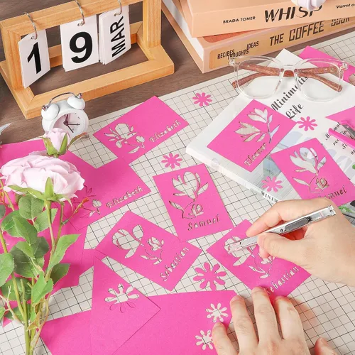 Vista 7 de Uncle Paul 40 hojas de cartulina rosa Bloming – 8.5 x 11 pulgadas de doble cara, papel de impresora de 65 libras, perfecto para álbumes de recortes