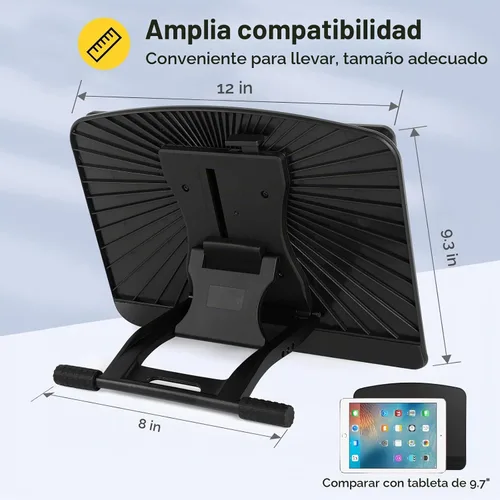 Vista 4 de Parblo PR 100 Soporte universal para tableta de dibujo ajustable para monitores de gráficos digitales de dibujo de 10 a 16 pulgadas, tabletas