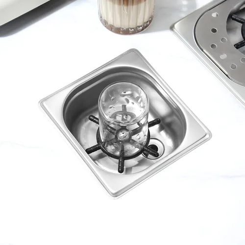 Vista 6 de DIBTSA - Enjuagadora para jarra, lavadora automática de tazas de vidrio, acero inoxidable 304, para café, leche, té, hogar, cocina, hotel, bar