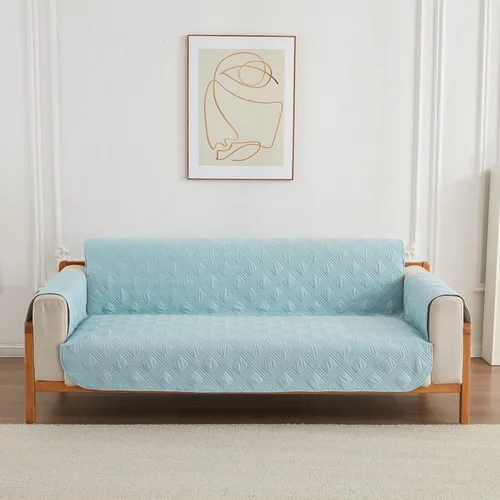 Vista 2 de Qubjus Funda de sofá de 2 plazas Revesible para sofá de 2 cojines, lavable, protector de muebles con correas elásticas para perros, mascotas, niños