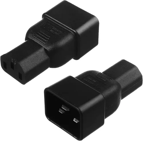 Vista 5 de Fielect C14 macho a hembra US NEMA 5-15R adaptador de enchufe convertidor C14 a NEMA 5-15R enchufe adaptador de corriente, 1 unids