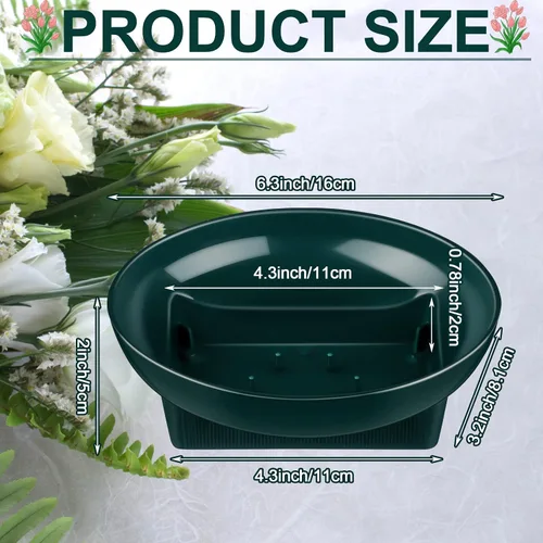 Vista 2 de Karenhi 12 cuencos florales verdes para arreglos florales, cuencos de espuma floral de 6.3 pulgadas para arreglos, vacaciones, bodas, suministros