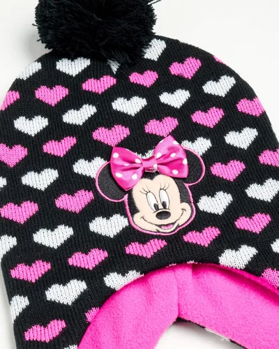 Vista 4 de Disney Conjunto de gorro y guantes de invierno de Minnie Mouse para niñas (niñasniñas)