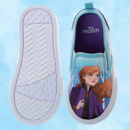 Vista 5 de Disney Minnie Mouse, Elsa Frozen, zapatos de princesa para niñas y niños pequeños, mocasín de personaje, parte superior baja, tenis casuales de lona