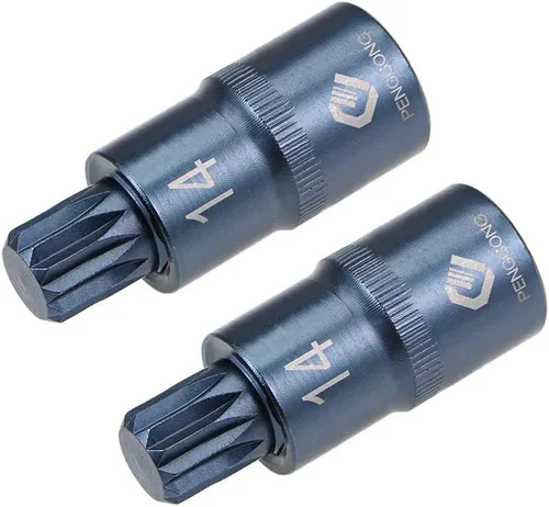 Vista 4 de uxcell 1/2" Drive x M10 (0.394 in) Triple Square Spline Bit Socket, S2 Brocas de acero, enchufes CR-V de 2" de longitud (solo para uso manual), 2