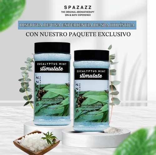 Vista 4 de Spazazz Cristales de eucalipto y menta para spa y baño