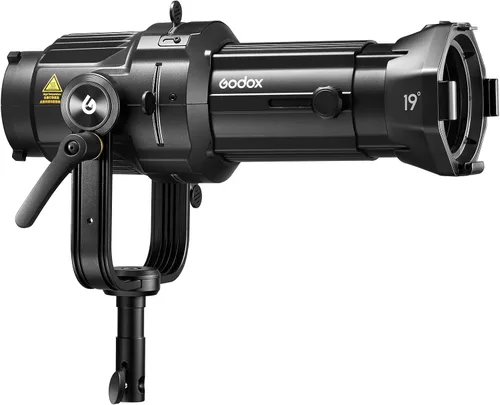 Vista 2 de Godox VSA-19K - Kit de accesorios de foco, Snoot cónico con lente de proyección de 19° y 9 Gobos para flash de montaje Bowens, Speedlite, monoluz