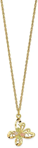 Vista 2 de ICE CARATS Collar de mariposa de oro de 10 quilates con colgante de mariposa de tres colores, diseño de arácnido, joyería fina para mujer, regalos