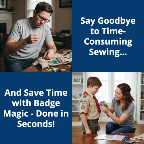 Vista 5 de Badge Magic Adhesivo de parche, sin coser, sin planchar, cinta de tela de doble cara para parches e insignias, solución de bricolaje para uniformes
