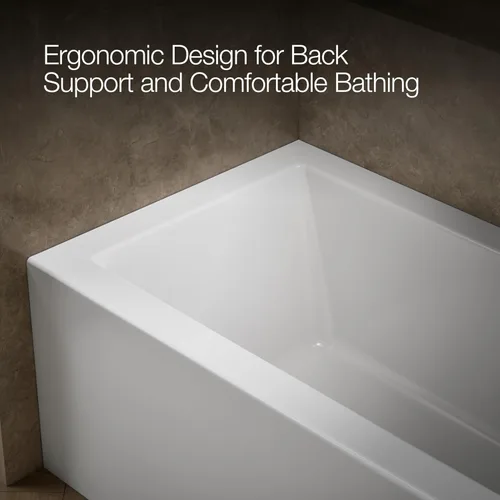 Vista 8 de Kohler Baño de alcoba de 60" x 32" con delantal integral, brida integral y drenaje a la derecha
