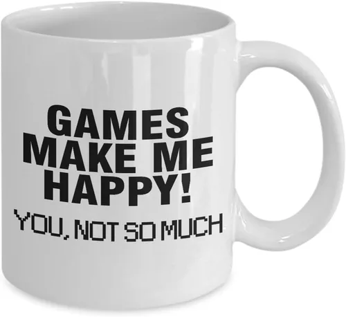 Vista 2 de Regalo divertido para diseñador de juegos – Make Me Happy So Much – Taza inspiradora de videojuegos, taza de café, taza de té, diseño de motivación