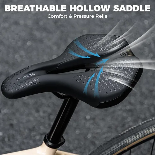 Vista 5 de ROCKBROS Asiento de bicicleta cómodo, silla de bicicleta ergonómica Wave Negro