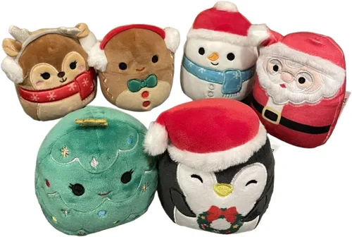 Vista 2 de Squishmallows Kellytoy 2022 - Cápsula misteriosa navideña 1 color elegido al azar