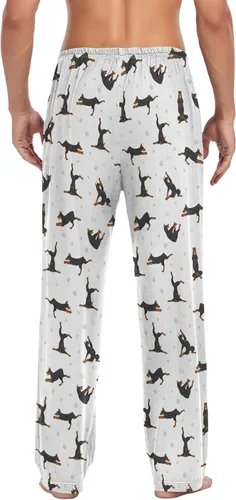 Vista 2 de Pantalones de pijama para hombre con bolsillos, pantalones de pijama para descansar, Multi