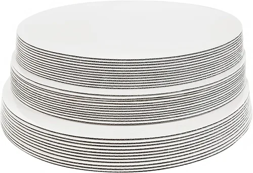 Vista 8 de ONE MORE ONEMORE - Tabla redonda para tartas de 10 pulgadas, color blanco, desechable, base circular para tartas, base redonda revestida de 10