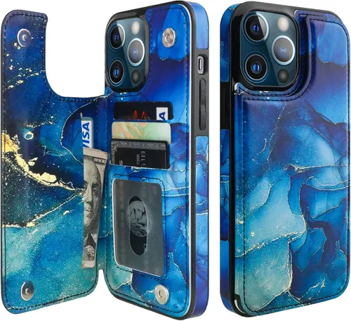 Vista 32 de HAOPINSH Funda tipo cartera con tarjetero para iPhone 14/13, diseño de Girasoles Bandera Americana