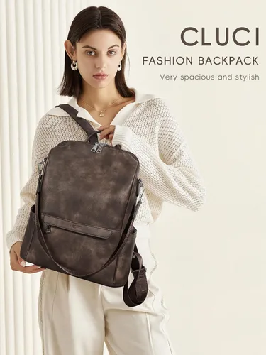 Vista 2 de CLUCI Mochila Bolso para Mujeres de Cuero PU Antirrobo Grande de Diseñador de Moda Bolsa de Viaje Bolsos de Hombro para Damas Purse, Fashion