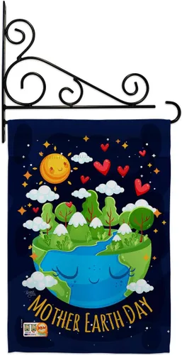 Vista 17 de Breeze Decor - Bandera inspiradora de la madre tierra para jardín, colección de expresión, planeta, paz, medio ambiente, concienciación, pequeño