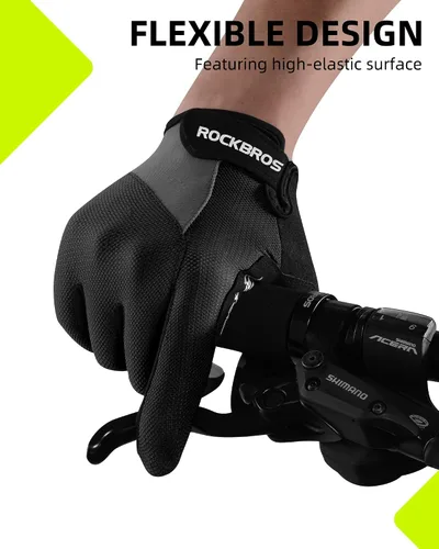 Vista 5 de ROCKBROS Guantes de ciclismo para hombres y mujeres Guantes transpirables de gel para bicicleta de montaña Guantes de ciclismo antideslizantes