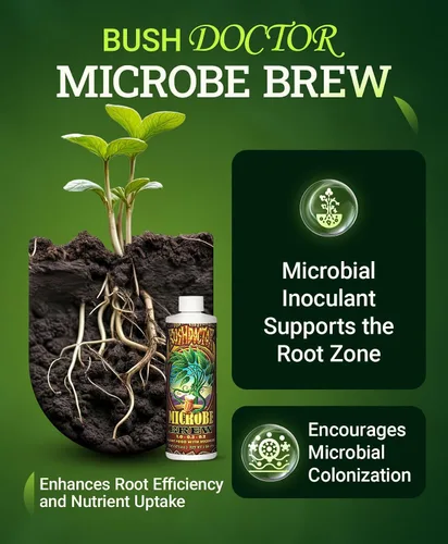 Vista 2 de FoxFarm Bushdoctor Microbe Brew - Nutrientes Macro y Micro Líquidos, Mejora la Eficiencia Radicular, el Crecimiento y la Absorción de Nutrientes