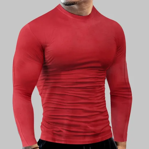 Vista 60 de Camisas de compresión atléticas de manga larga para hombre, capa base, camisa de entrenamiento atlético, camisas de compresión, camisetas deportivas