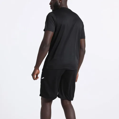 Vista 5 de BUYJYA Ropa de entrenamiento para hombre, conjunto de 3 camisetas deportivas para baloncesto, fútbol, ejercicio, entrenamiento, correr, gimnasio