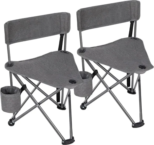 Vista 11 de REDCAMP Paquete de 2 Sillas de Camping con Trípode Plegables Ligeras, Asiento de Taburete Trípode Portátil de 3 Patas con Respaldo, Silla de Golf