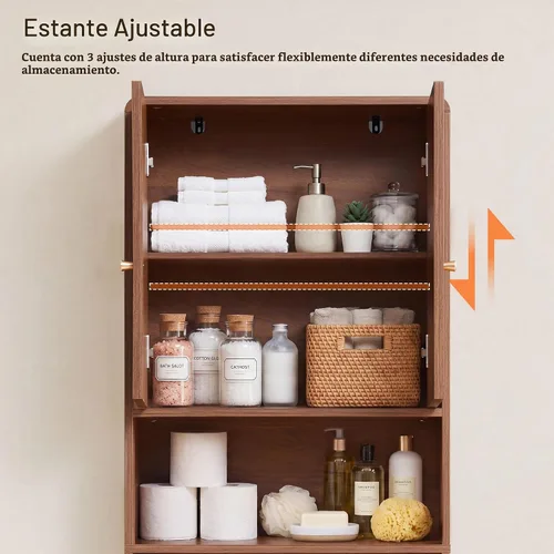 Vista 4 de Gabinete de almacenamiento sobre el inodoro, organizador de baño, estante