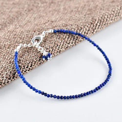 Vista 49 de Natural Gemstone Micro Beads Dainty Bangle Bracelet, Handmade Birthstone Jewelry, Healing Chakra Crystals, Silver Plated 8 inch, Birthday Gift for