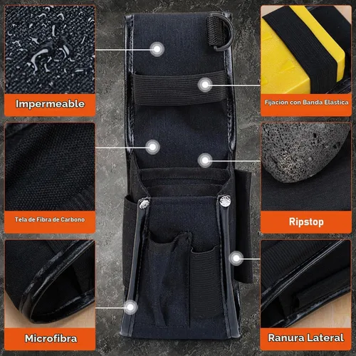 Vista 2 de Bolsa para cinturón de cuña de tala, ajustable para varios cinturones, bolsa de cuña de tala de árboles para cortar árboles Negro