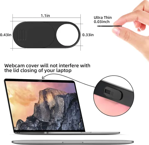 Vista 2 de Funda para cámara web, funda ultradelgada para cámara compatible con laptop, MacBook, computadora, portátiles, PC, dispositivos Apple y cámara