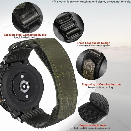 Vista 14 de Correa de reloj compatible con Amazfit T-Rex/T-Rex 2/T-Rex Pro/T-Rex Ultra/T-Rex Ultra 2, nuevo diseño de conector mejorado
