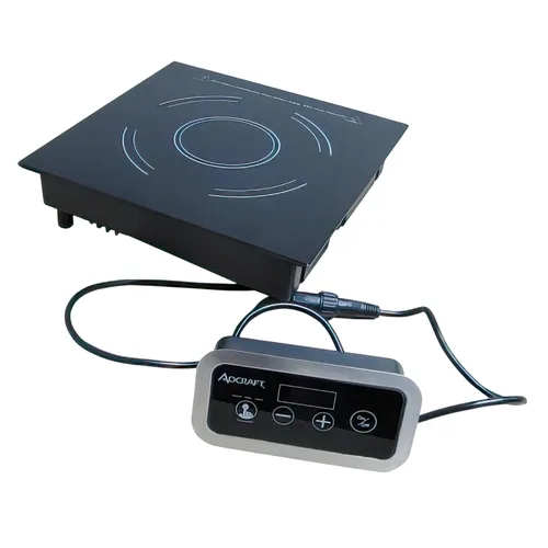 Vista 3 de Adcraft Cocina de inducción con control remoto y superficie de vidrio cerámico, calentamiento rápido con temporizador de 180 minutos, 120 V, gris