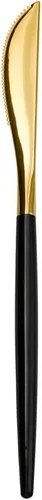 Vista 12 de Trendables Paquete de 120 tenedores de plástico resistente de dos tonos, impresionante tenedor de plástico desechable de doble color negro y dorado