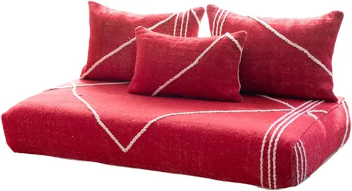 Vista 36 de arabicsofa Sofás de Suelo Coloridos de Estilo Marroquí – Cojines de Suelo Modulares Hechos a Mano (Beige 16, Sofá de Suelo de 4 pies)