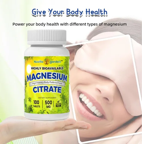 Vista 6 de Magnesio (Citrato) 500 mg - Suplemento de magnesio para hombres y mujeres - para la salud del corazón y los huesos, apoyo del sistema inmunológico
