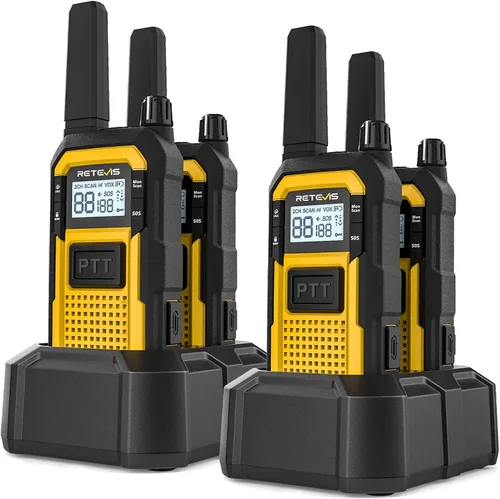 Vista 16 de Retevis RB48 - Walkie Talkies de Largo Alcance, Radios de 2 Vías MIL-STD 810H de Alta Resistencia con Auricular, Resistente al Agua IP67, 2000 mAh